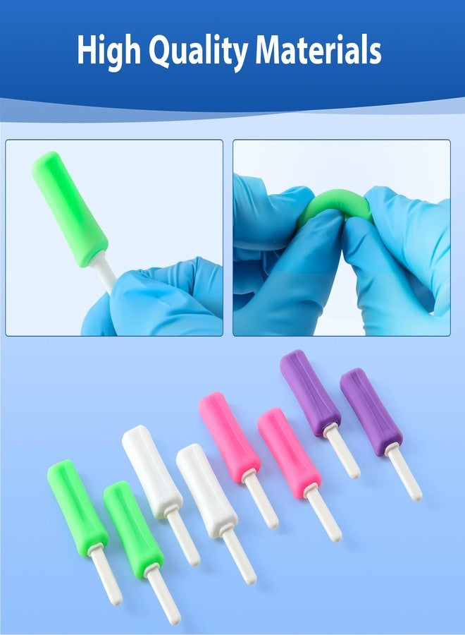 چاي ام يو حاملات صينية تقويم الأسنان من جامعة جيمس ماديسون، قطعتان من أدوات تقويم الأسنان بمقابض، قطعتان من السيليكون على شكل مصاصة، لون أخضر داكن - Image 2